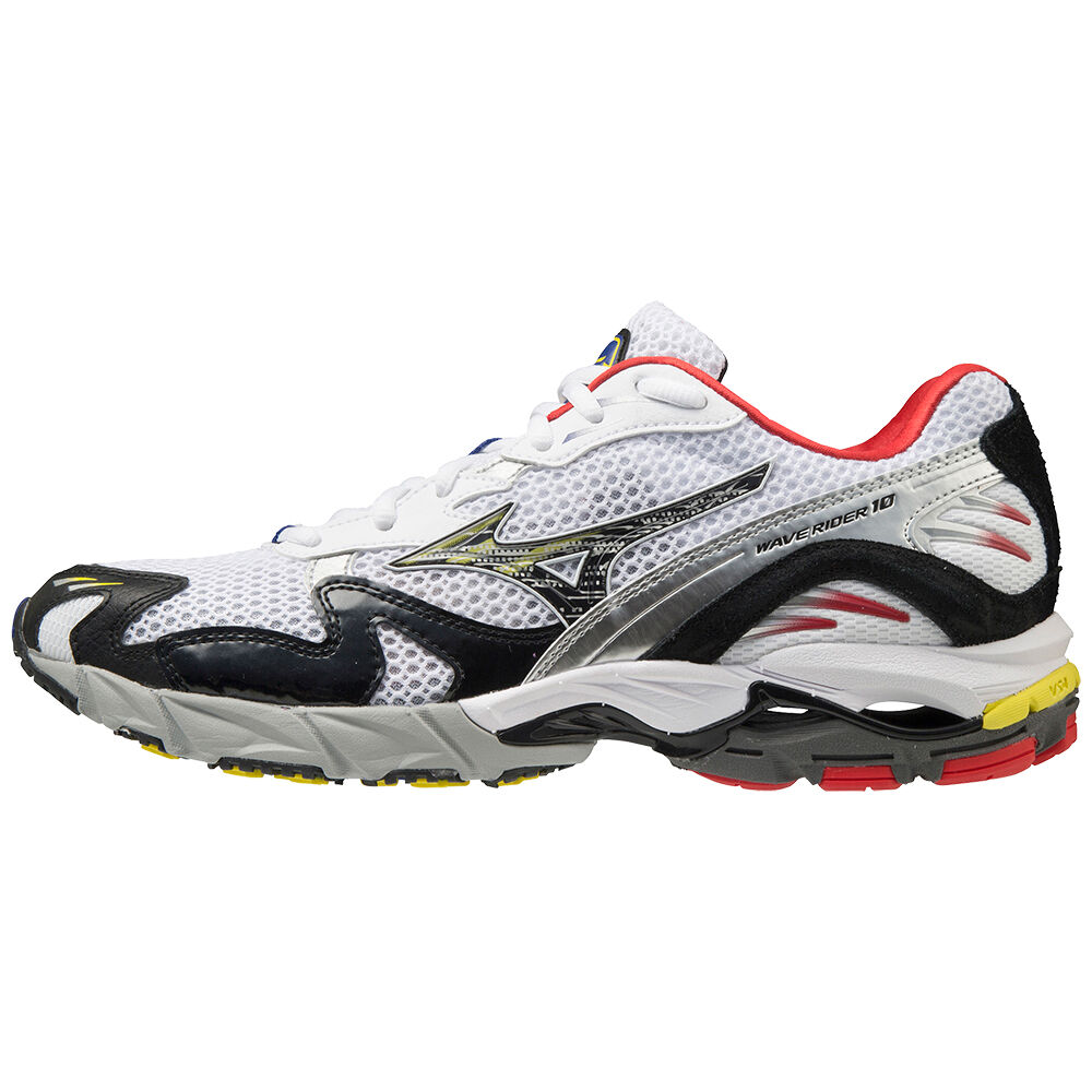 Deportivas Mizuno Wave Rider 10 Hombre Blancas/Negras/Rojas Outlet UCGV-81230